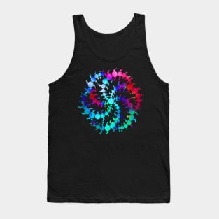 Psychedelic Swirling Circles on Black Background Tank Top